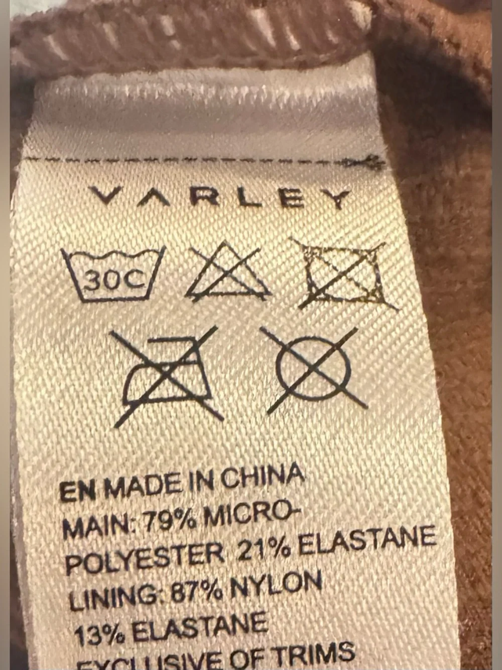 Varley Chocolate Brown Ribbed Long Line Racerback Sports Bra - Size S - Picture 7 of 7